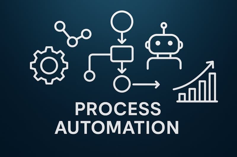 Process automation diagram showing AI and N8N workflows